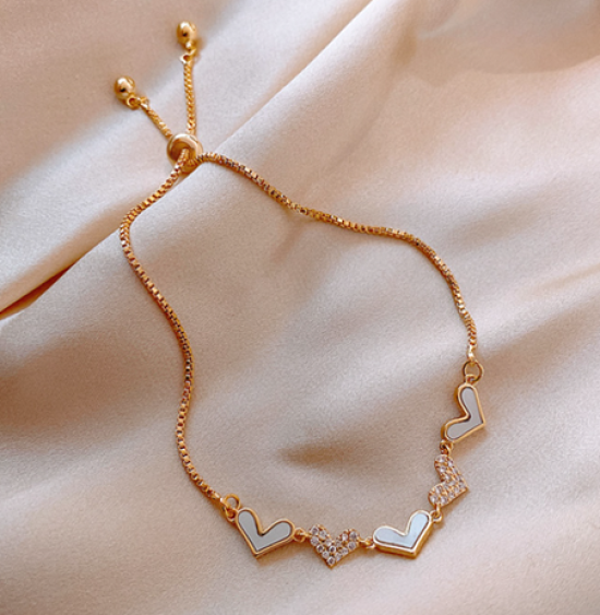 Cute Heart Zircon Starlight Bangles Bracelet